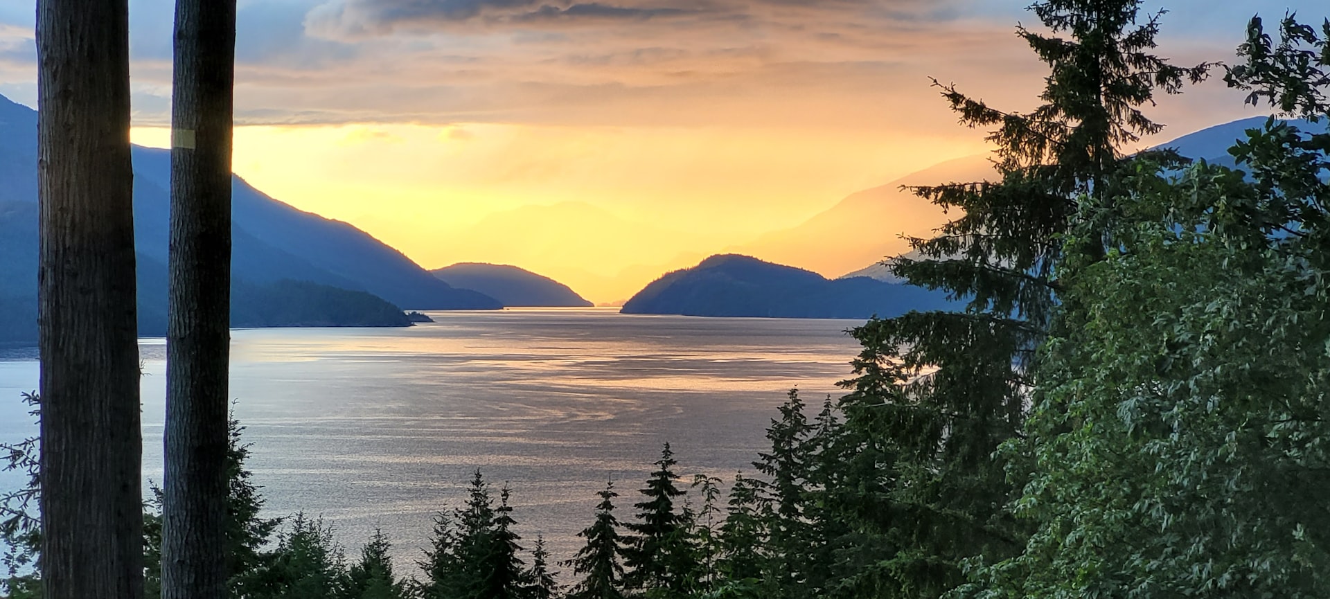 BC sunset mountains sea lake tours
