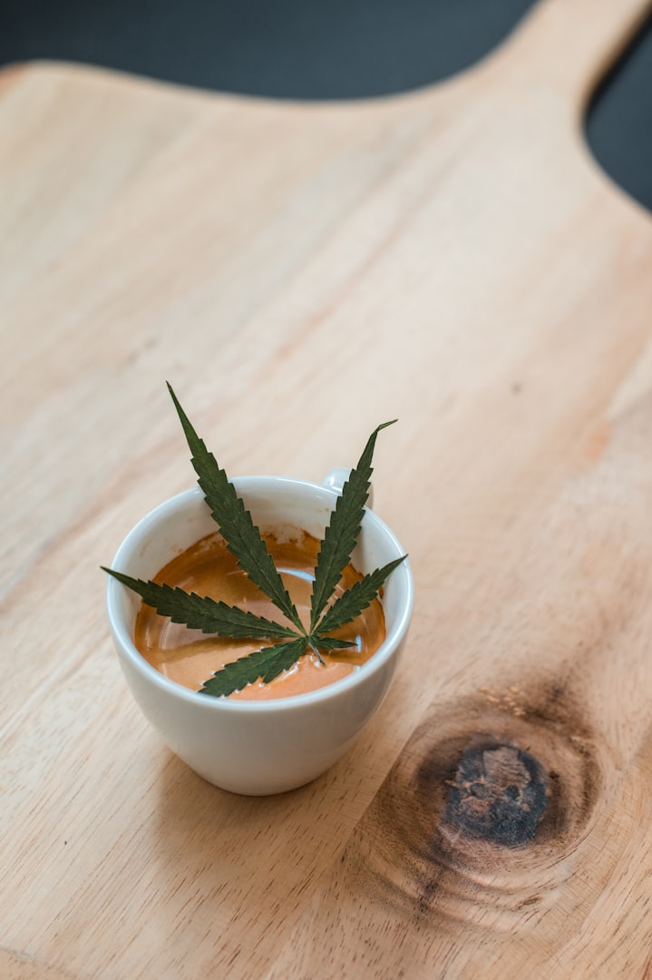 Cannabis cafe leaf in coffee